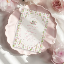Rosa florale grandmillennial Braut-Teeparty