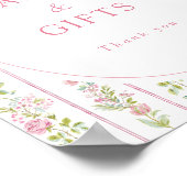 Rosa florale Grandmillennial Karten & Geschenke Poster (Ecke)