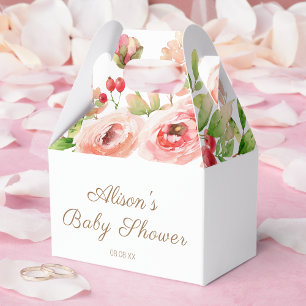 Rosa Florale Grünzeug Mädchen Baby Shower Geschenkschachtel