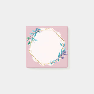 Rosa florale Haftnotizen | Süßes ästhetisches Noti Post-it Klebezettel