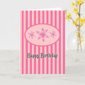 Rosa florale Happy Birthday Card Karte (Gelbe Blume)