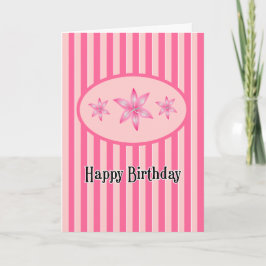 Rosa florale Happy Birthday Card Karte