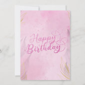 Rosa florale Happy Birthday Flat Card (Rückseite)