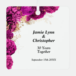 Rosa florale Hochzeit Jahrestag Metal Ornament Aus Metall