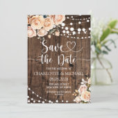 Rosa Florale Hochzeit - Save the Date Einladung (Stehend Vorderseite)