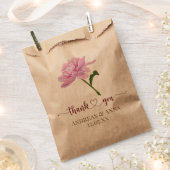 Rosa florale Hochzeits-Dankeschön Geschenktütchen (Ausgeschnitten)