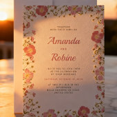 Rosa Florale Hochzeits-Einladung Einladung