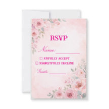 "Rosa Florale Hochzeits-RSVP-Karte Antwortkarte"