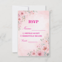 "Rosa Florale Hochzeits-RSVP-Karte Antwortkarte" RSVP Karte
