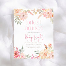 Rosa florale Hochzeitsbrunch Brautparty Budget