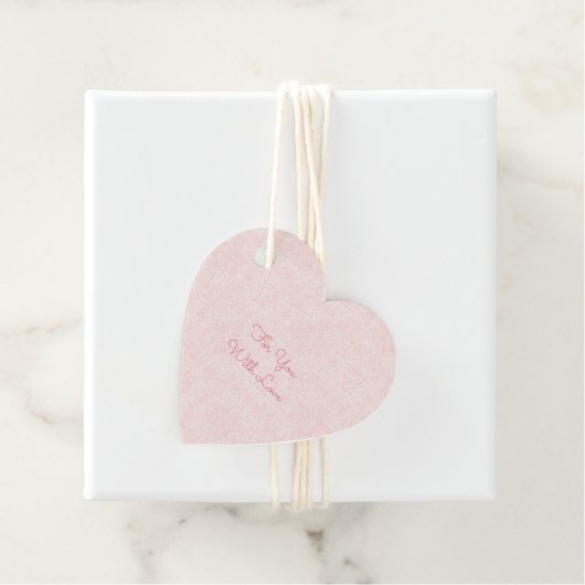 Rosa Florale Hochzeitsdusche Geschenkanhänger (Beispiel)