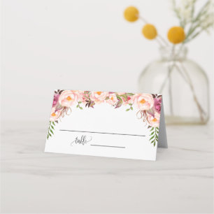 Rosa florale Hochzeitsdusche Hochzeit Sitzordnung Platzkarte