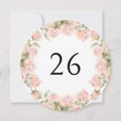 Rosa Florale Hochzeitsdusche-Tischnummer Einladung (Vorderseite)