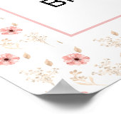 Rosa Florale Hochzeitsdusche Willkommen Poster (Ecke)