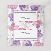 Rosa florale Hochzeitsgefaltete Platzkarte (Außenseite Aufgefaltet)