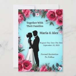 🌷 Rosa Florale Hochzeitskollektion für Paare 🌷 Save The Date