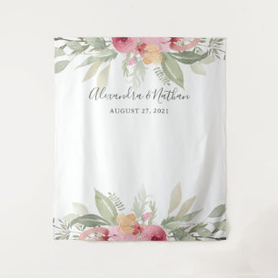 Rosa florale Hochzeitskugel   Foto Booth Prop Wandteppich