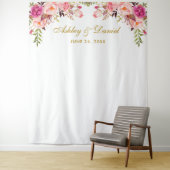 Rosa florale Hochzeitskugel | Foto Booth Prop Wandteppich (Beispiel)