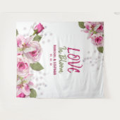 Rosa florale Hochzeitskugel Wandteppich (Vorderseite (Horizontal))