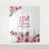 Rosa florale Hochzeitskugel Wandteppich (Vorderseite)