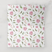 Rosa florale Hochzeitsstimmung Tischnummer Platzka Platzkarte (Innenseite Aufgefaltet)