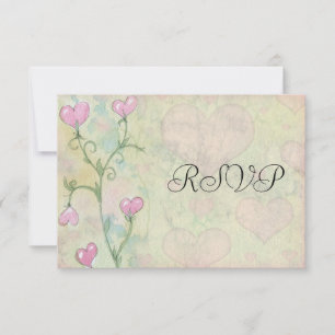 Rosa florale Hochzeitungs-RSVP-Antwortkarten hören RSVP Karte