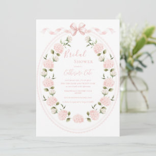 Rosa florale Hortensie Elegante Babyparty Einladung