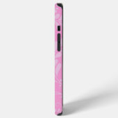 Rosa florale Hülle mit Initiale & Name iPhone Hülle (Linke Seite)