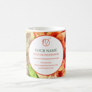 Rosa florale Ihr Beruf und Ihre Website, ZSSG Kaffeetasse