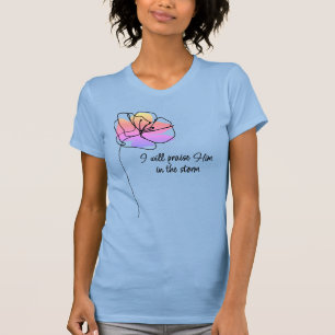 Rosa florale inspirierende Lob Gottes christlich T-Shirt