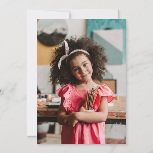 Rosa florale Intelligenz wie kann Vorschule Abschl Einladung (Rückseite)