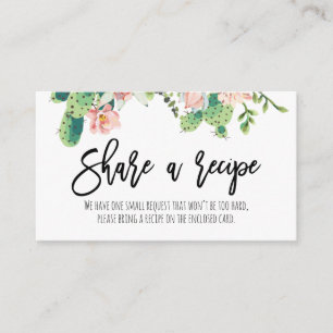 Rosa florale Kaktus teilen sich eine Rezeptionskar Begleitkarte