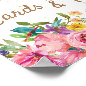 Rosa Florale Karten Geschenke Baby Shower Poster (Ecke)