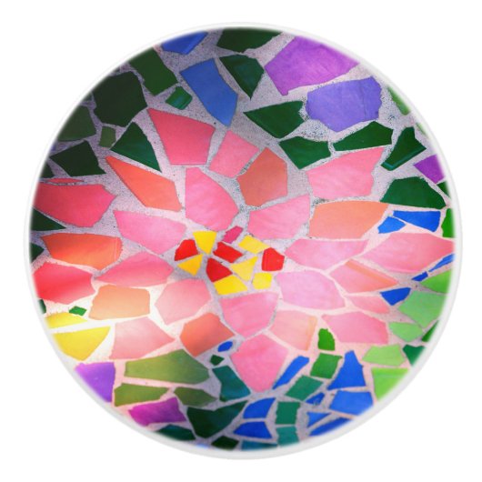 Rosa, florale Keramik Keramikknauf (Vorderseite)