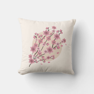 Rosa florale Kirschblütenbaum Blütenblätter Kissen
