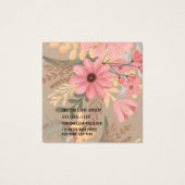 Rosa florale Kraft-Kettenkarte (Rückseite)