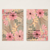 Rosa florale Kraft-Kettenkarte (Vorne & Hinten)