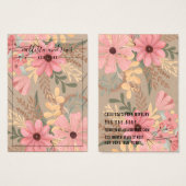 Rosa florale Kraft-Multifunktions-Netzkleckenkarte (Vorne & Hinten)