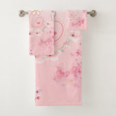 Rosa florale Kunst, Frühlingssegen Badhandtuch Set (Insitu)