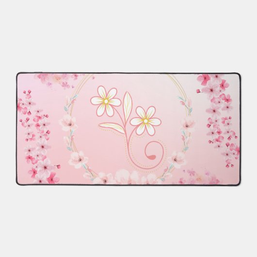 Rosa florale Kunst, Frühlingssegen Schreibtischunterlage (Vorderseite)