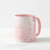 Rosa florale Kunst, Frühlingssegen Tasse (VorderseiteRechts)