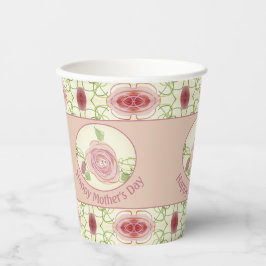 Rosa florale Kunst Pappbecher