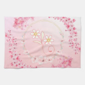 Rosa florale Kunst, sanfte Frühlingsblüte Ästhetik Geschirrtuch (Horizontal)