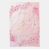 Rosa florale Kunst, sanfte Frühlingsblüte Ästhetik Geschirrtuch (Vertikal)