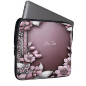 Rosa florale Laptop-Schläfchen Laptopschutzhülle (Vorne Rechts)