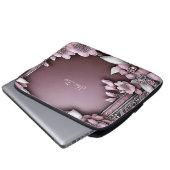 Rosa florale Laptop-Schläfchen Laptopschutzhülle (Vorne Knopf)