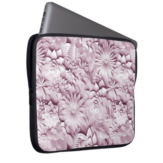 Rosa florale Laptop-Schläfchen Laptopschutzhülle (Vorne Rechts)