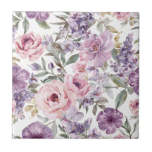 Rosa Florale Lavendel-Rose Wasserfarbe Lila Blume