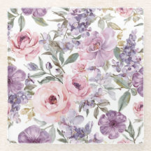 Rosa Florale Lavendel-Rose Wasserfarbe Lila Blume