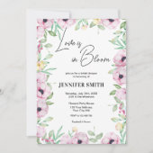 Rosa florale Liebe ist im Brautparty Bloom Einladung (Vorderseite)